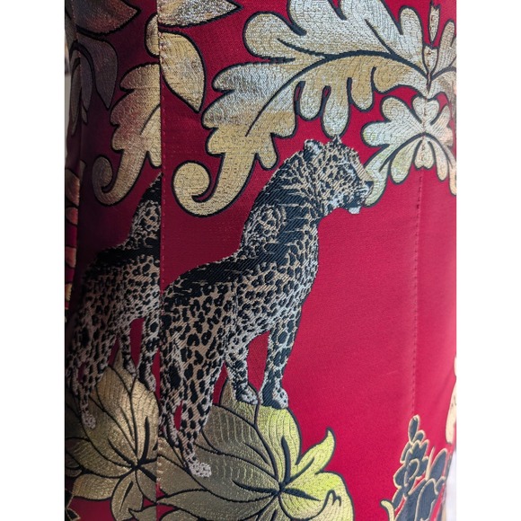 NWT Dolce‎ & Gabbana Red Brocade Coat with Feather Collar Made in Italy Size 38 - Picture 14 of 14